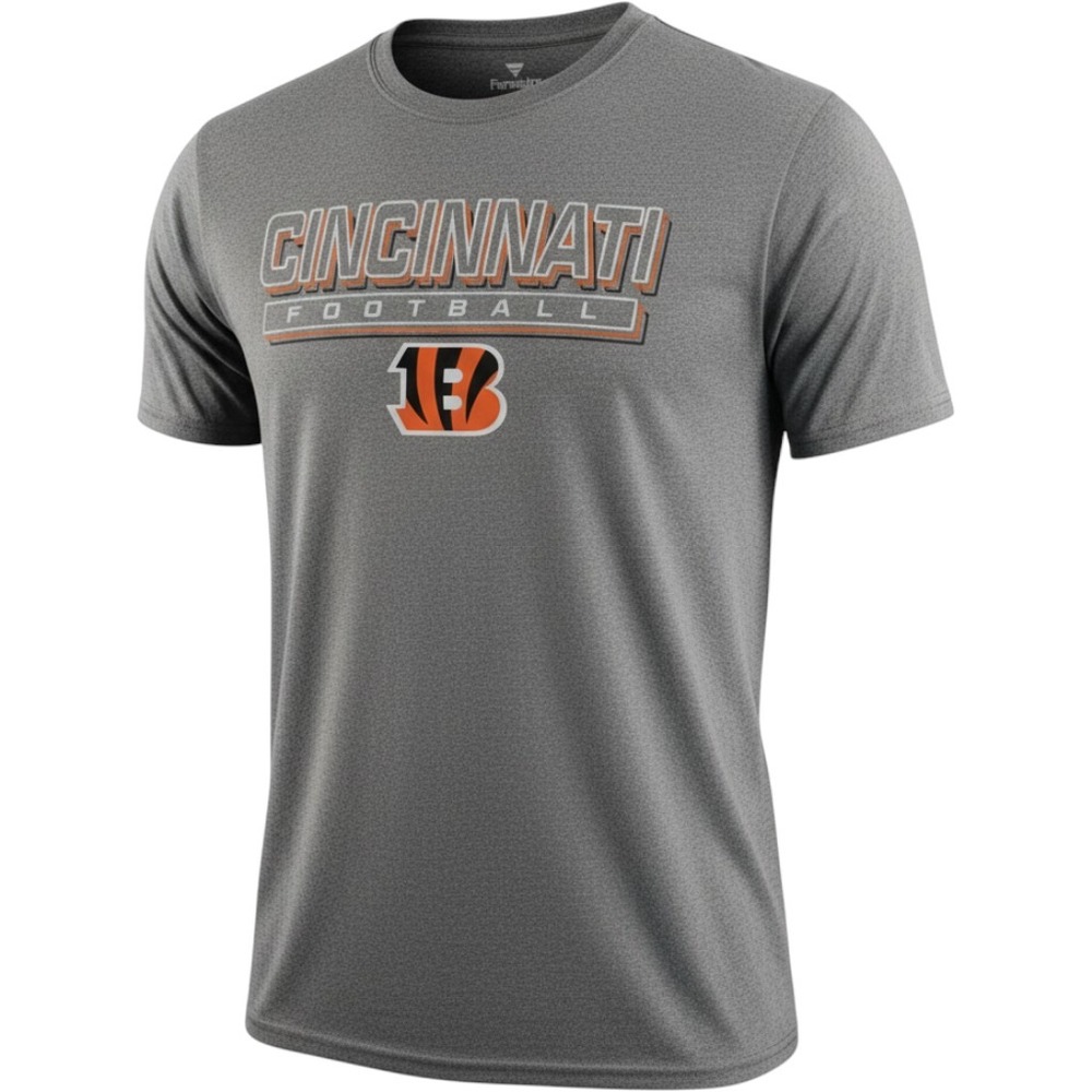 Fanatics NFL Cincinnati Bengals Football T-Shirt Heather Gray Mens XL